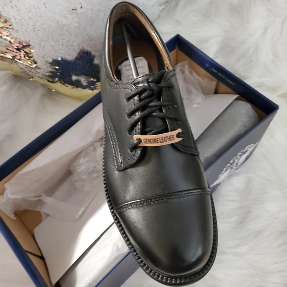 Men Gordon Oxford Shoes Size 9W Dockers Gordon Leather Dress Shoes for Men Casual Cap Toe  main image 2